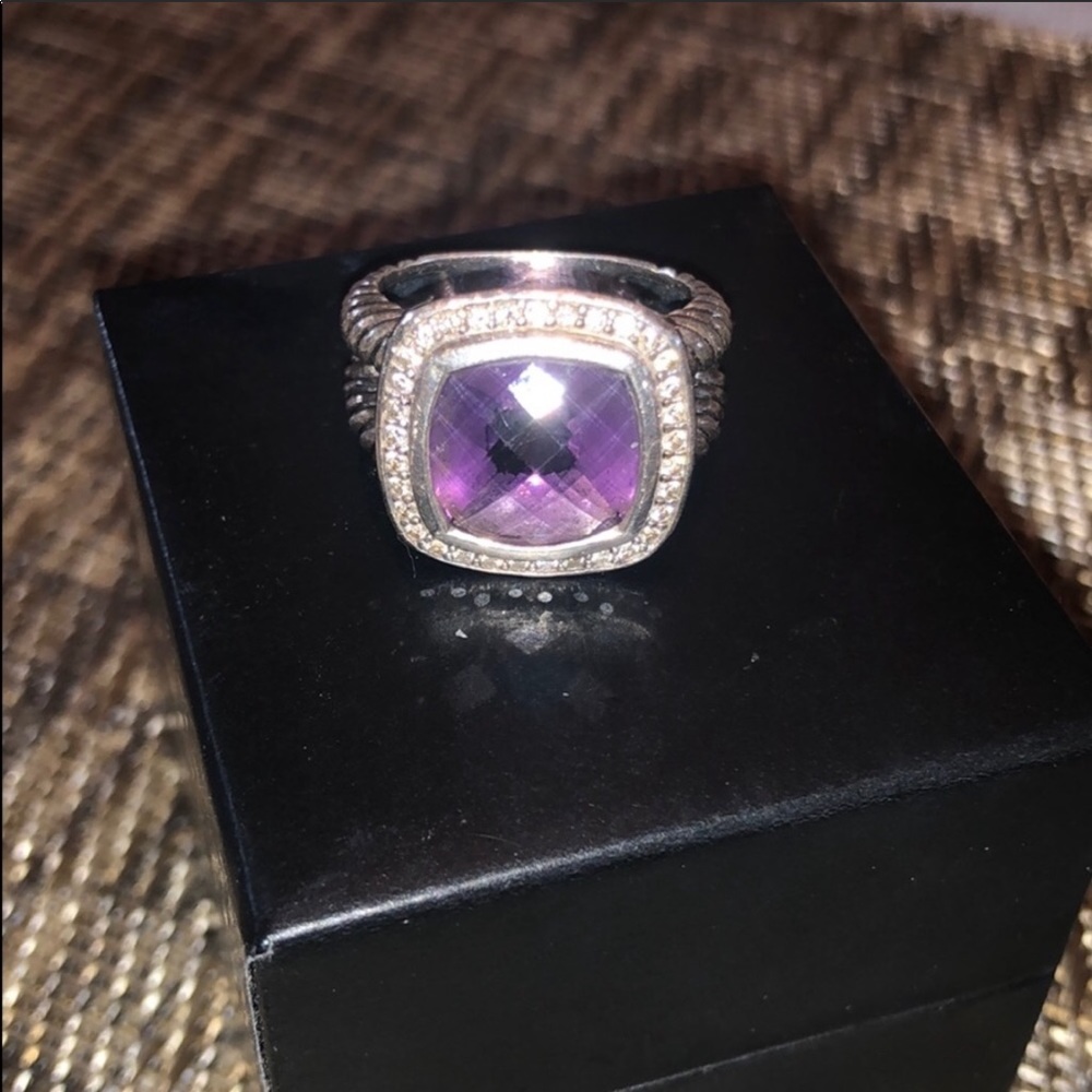 Albion® Ring with Amethyst and Diamonds, 14mm